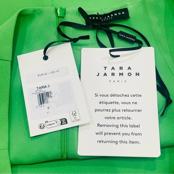 Tara Jarmon Joliette Woven Crepe Scallop Hem A-Line Mini Skirt Vert Green NWT - Picture 10 of 10